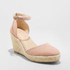 Women's Olivia D'orsay Closed Toe Espadrille Wedge - A New Day Blush