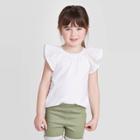 Petitetoddler Girls' Short Sleeve Eyelet T-shirt - Cat & Jack White 18m, Toddler Girl's