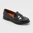 Target Women's Quinn Wide Width Faux Leather Closed Back Loafers - Universal Thread Black 5.5w,