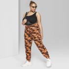 Women's Plus Size Camo Print High-rise Cargo Pants - Wild Fable Orange
