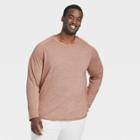 Men's Big & Tall Merino Wool Long Sleeve Athletic Top - All In Motion Brown