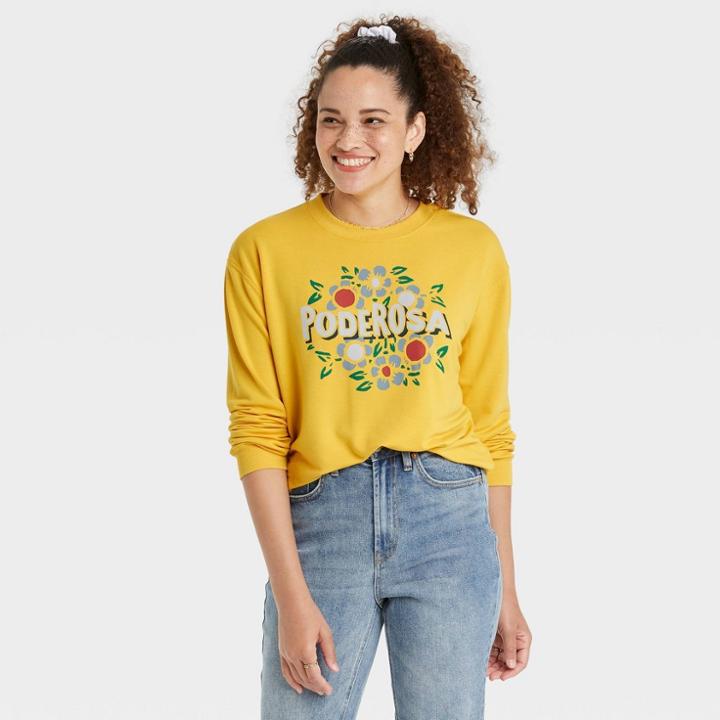 Well Worn Latino Heritage Month Women's Poderosa Sweatshirt - Yellow