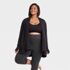 Women's Plus Size French Terry Cardigan - All In Motion Black