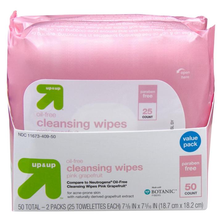 Up & Up Grapefruit 50ct Facial Wipes - Up&up (compare To Neutrogena Oil-free Cleansing Wipes Pink Grapefruit)