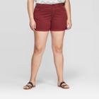 Women's Plus Size Mid-rise Jean Shorts - Universal Thread Burgundy