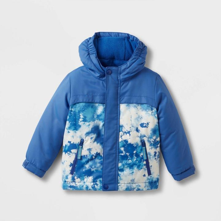 Toddler Boys' Tie-dye Long Sleeve 3-in-1 Jacket - Cat & Jack Royal Blue