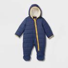 Baby Long Sleeve Bunting Snowsuit - Cat & Jack Navy Blue Newborn