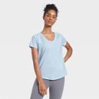 Women's Essential V-neck Short Sleeve T-shirt - All In Motion Air Blue