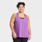 Women's Plus Size Skinny Racerback Tank Top - All In Motion Vibrant Purple