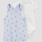 Carter's Just One You Baby Girls' Lobster Striped Top & Bottom Set - Blue Newborn