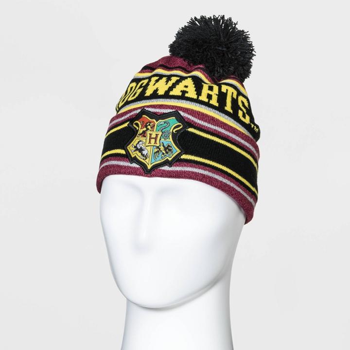 Men's Harry Potter Hogwarts Striped Fairisle Pom Beanie -