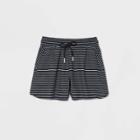 Women's Striped Mid-rise Quick Dry Board Shorts 4 - All In Motion Black