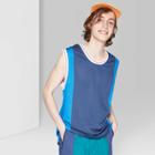 Men's Regular Fit U-neck Mesh Tank Top - Original Use Blue