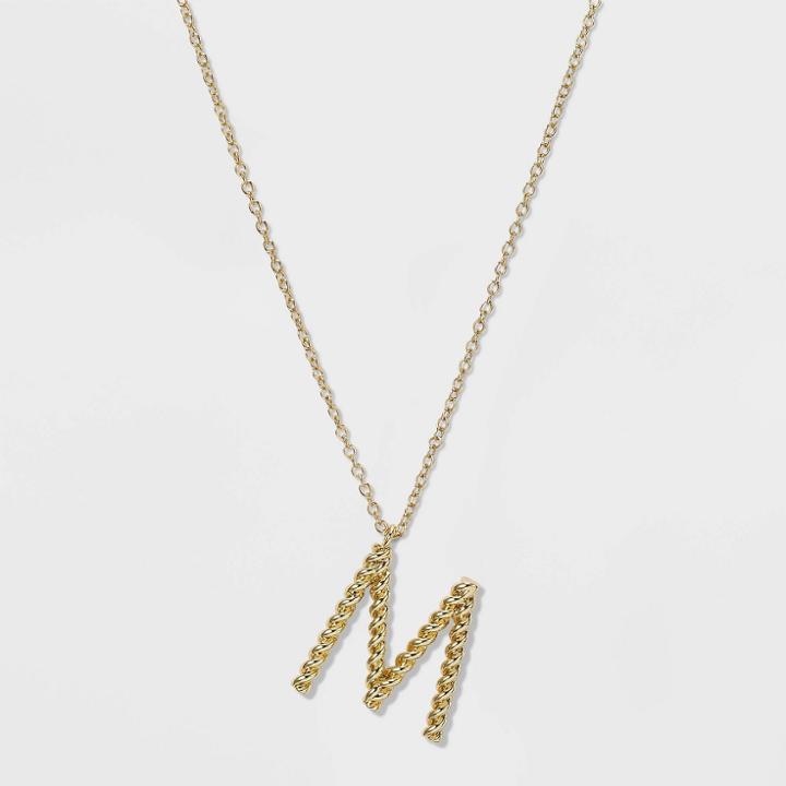 Sugarfix By Baublebar Initial M Pendant Necklace - Gold