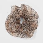 Leopard Print Organza Jumbo Twister Hair Elastics - Wild Fable Brown