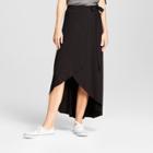 Women's Midi Wrap Skirt - A New Day Black Xxs