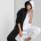 Women's Colorblock Cropped Hoodie - Wild Fable Black/white