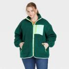 Women's Plus Size Sherpa Jacket - Universal Thread Green