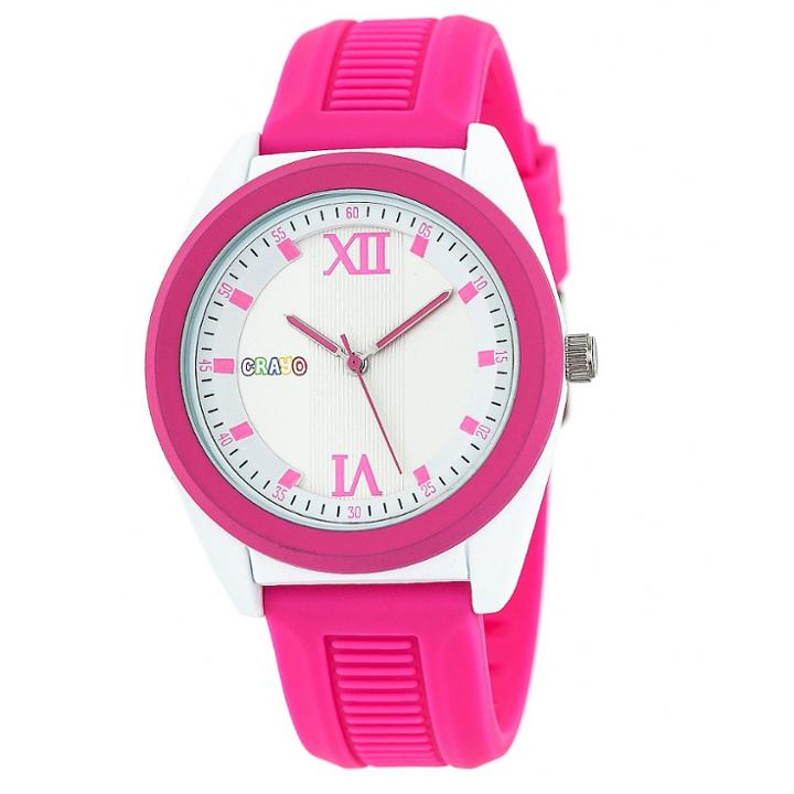 Crayo Praise Ladies Quartz Strap Watch - Hot Pink, Neon Pink