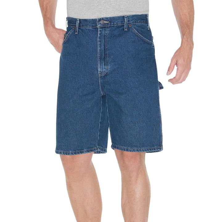 Dickies Men's Big & Tall Relaxed Fit Denim 9.5 Carpenter Jean Shorts - Stone Washed