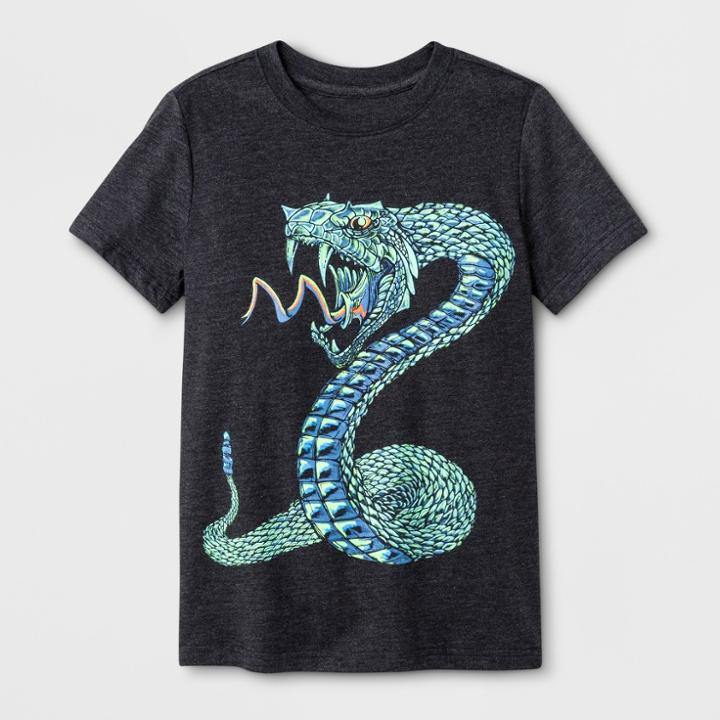 Boys' Snake Graphic Short Sleeve T-shirt - Cat & Jack Black