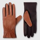 Isotoner Adult Leather Gloves - Camel