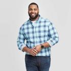 Men's Tall Standard Fit Plaid Long Sleeve Button-down Shirt - Goodfellow & Co Green