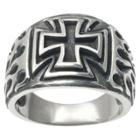 Men's Daxx Stainless Steel Cross Ring -