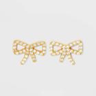Sugarfix By Baublebar Crystal Bow Delicate 14k Stud Earrings - Gold
