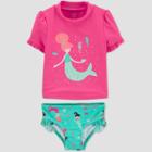 Toddler Girls' Mermaid Swim Rash Guard Set - Just One You Made By Carter's Pink 12m, Toddler Girl's