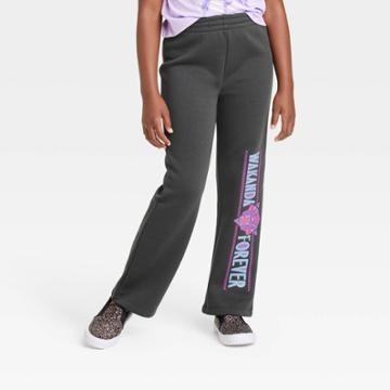 Girls' Black Panther Wakanda Forever Dreamy Fleece Sweatpants - Black