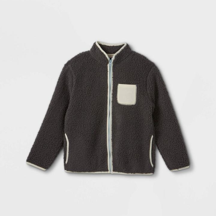 Kids' Sherpa Zip-up Jacket - Cat & Jack Gray