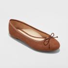 Women's Wide Width Hope Elastic Band Round Toe Mary Jane Ballet Flats - A New Day Cocoa (brown) 6.5w,