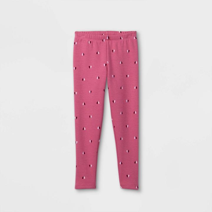 Toddler Girls' Heart Cozy Lined Leggings - Cat & Jack Mauve