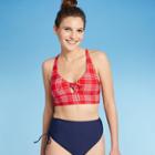 Women's Longline Bow Bralette Bikini Top - Sea Angel Red