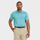 Men's Jersey Polo Shirt - All In Motion Heathered Blue Turquoise
