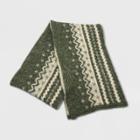 Women's Fair Isle Oblong Scarf - Universal Thread Olive One Size, Women's, Green