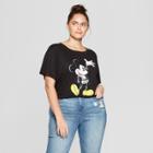 Women's Mickey Mouse Plus Size Short Sleeve Skeleton Graphic T-shirt (juniors') Black
