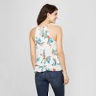 Women's Floral Print Ruffle Tank Top - Lily Star (juniors') Ivory