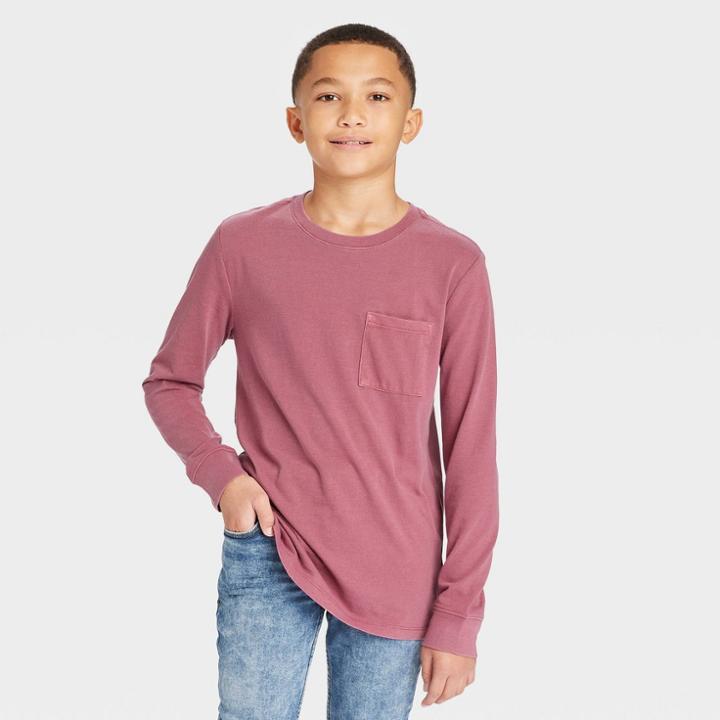 Boys' Long Sleeve Washed T-shirt - Cat & Jack