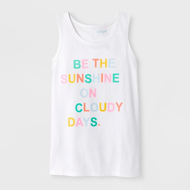 Girls' Be The Sunshine Graphic Tank Top - Cat & Jack White