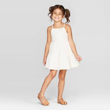 Mila And Emma Mila & Emma Toddler Girls' Lurex Crinkle Woven Dress - White