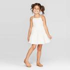 Mila And Emma Mila & Emma Toddler Girls' Lurex Crinkle Woven Dress - White