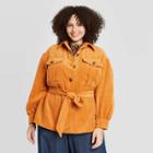 Women's Plus Size Volume Sleeve Shirt Jacket - Who What Wear Brown