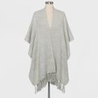 Women's Ruana Tassel Poncho Sweater - Universal Thread Tan