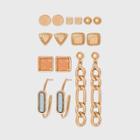 Semi-precious Sunstone Angelite Multi Earring Set 8pc - Universal Thread Gold
