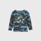 Toddler Boys' Tie-dye Space Graphic Long Sleeve T-shirt - Art Class Blue/black