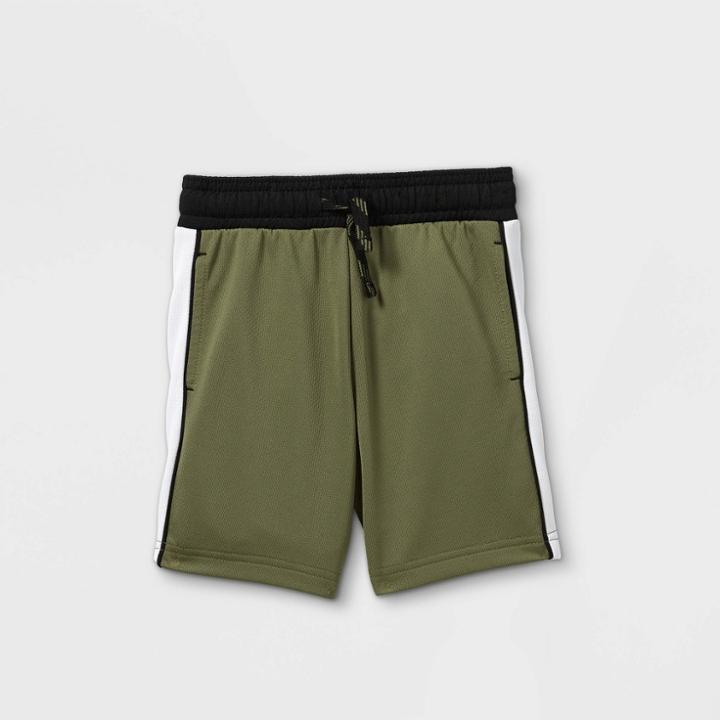 Toddler Boys' Active Jogger Pull-on Shorts With Side Stripes - Cat & Jack Deep Olive 12m, Deep Green