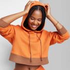 Women's Cropped Hoodie - Wild Fable Dark Orange