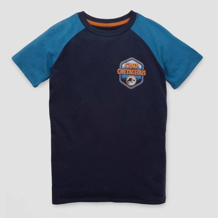 Boys' Short Sleeve Jurassic Park 'camp Cretaceous 't-shirt - Blue